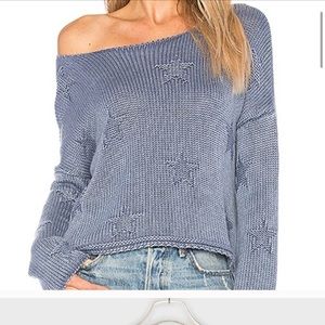 Rails Kalani Blue Star Wide Neck Pullover Sweater